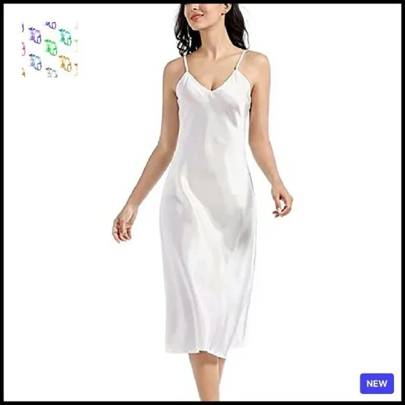 Satin Slip Dress Elegant Minimal Chic Evening Party Wear Adjustable Straps